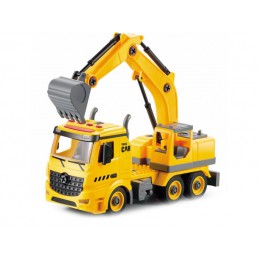 Ciężarówka 3w1, Samochód Ciężarowy Do Rozkręcania, Betoniarka, Koparka, Dźwig Z Hakiem