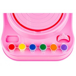 Koło Garncarskie RÓŻOWE, NIEBIESKIE - Mały Artysta - farbki, masa, koło, narzędzia