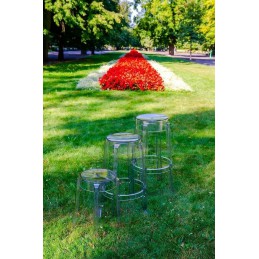 Stołek CHARLES 46 transparentny - poliwęglan