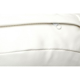 Fotel BUBBLE STAND 2 poduszka biała - akryl, chrom, ekoskóra