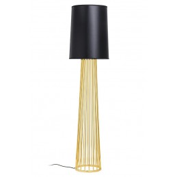 Lampa podłogowa HOLMES STRAIGHT złota z czarnym kloszem -  metal