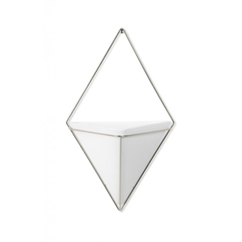 UMBRA doniczka ścienna TRIGG L - biały, niekiel