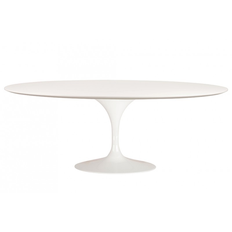 Stół TULIP ELLIPSE biały - blat owalny MDF, metal