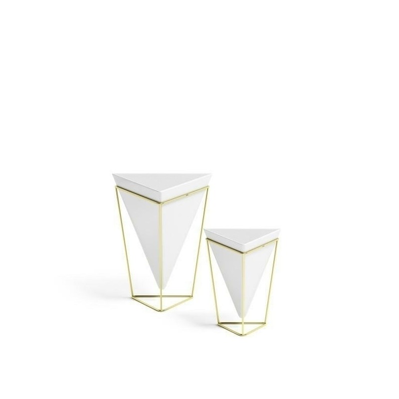 UMBRA zestaw doniczek TRIGG - biały, złoty