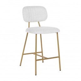 RICHMOND krzesło barowe XENIA 65 cm WHITE BOUCLÉ białe