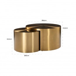 RICHMOND stolik kawowy  BIG&RICH złoty - stal szczotkowana