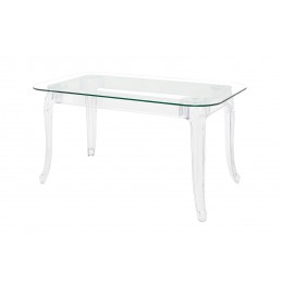 Stół KING 160 transparentny - poliwęglan, szkło hartowane