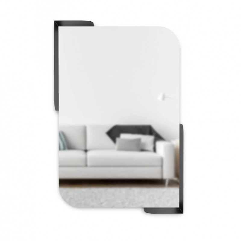 UMBRA lustro wnękowe z półkami ALCOVE czarne