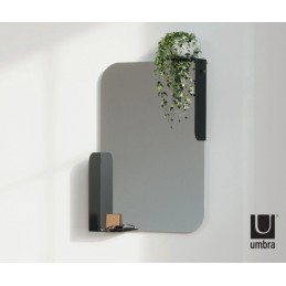 UMBRA lustro wnękowe z półkami ALCOVE czarne