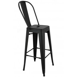 Krzesło barowe TOWER BIG BACK 76  (Paris) czarne