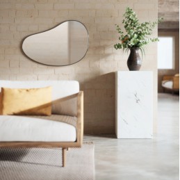 UMBRA lustro ścienne HUBBA 86 cm metaliczno / tytanowe