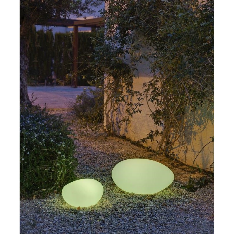 NEW GARDEN lampa ogrodowa PETRA 60 SOLAR & BATTERY biała