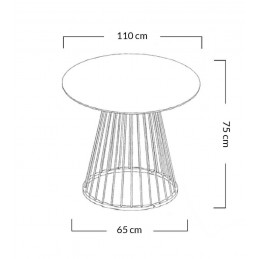 Stół GLAM MARBLE 110 - MDF, chromowana podstawa