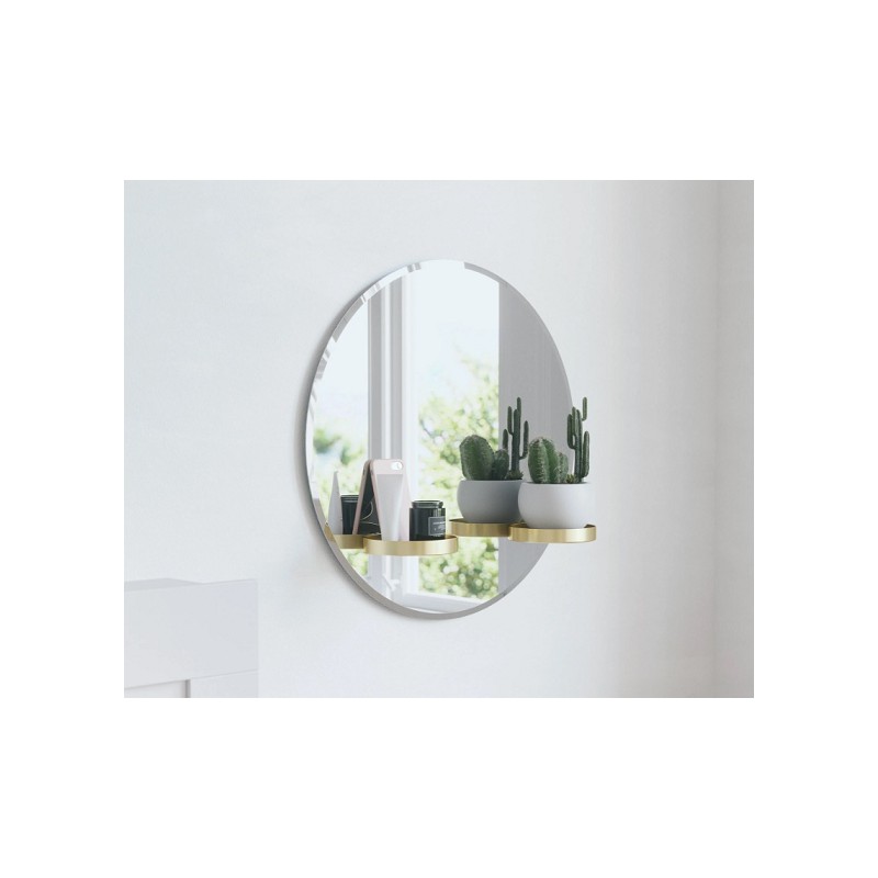 UMBRA lustro ścienne PERCH 60 cm mosiężne