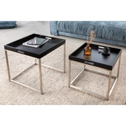 INVICTA zestaw stolików ELEMENTS 2er  czarne
