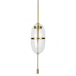 Lampa wisząca CHAPLIN 200 mosiądz - LED, szkło