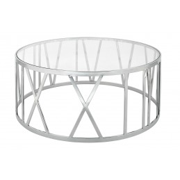 Stolik TIME ROMAN - szło, polerowana stal nierdzewna