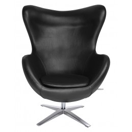 Fotel EGG SZEROKI PU czarny