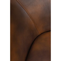 Fotel EGG SZEROKI PU brąz vintage czekolada