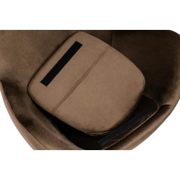 Fotel EGG SZEROKI VELVET ciemny brąz.81 - welur, podstawa stal
