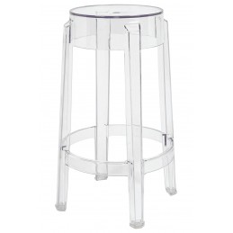 Krzesło barowe CHARLES 65 transparentne - poliwęglan