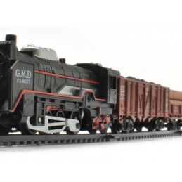 Kolejka rail king Parowóz + 3 Wagony