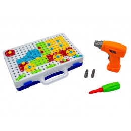 Edukacyjna Układanka,Puzzle,Klocki Kreatywna Mozaika, Wkrętarka 151 El Zestaw Konstrukcyjny 
