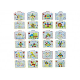 Edukacyjna Układanka,Puzzle,Klocki Kreatywna Mozaika, Wkrętarka 151 El Zestaw Konstrukcyjny 