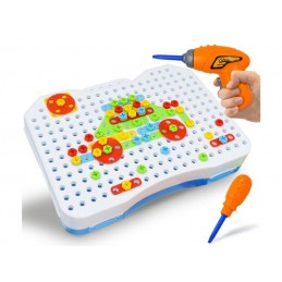 Edukacyjna Układanka,Puzzle,Klocki Kreatywna Mozaika, Wkrętarka 151 El Zestaw Konstrukcyjny 