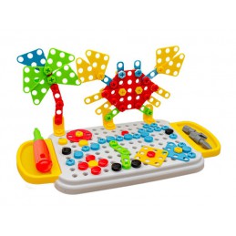 Układanka, Klocki, Kreatywna Mozaika, Wkrętarka 258 El. Walizka Na Kółkach Zestaw Konstrukcyjny