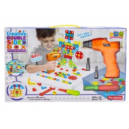 Kreatywna Mozaika, Układanka, Klocki, Wkrętarka Śrubki 261 EL Zestaw Konstrukcyjny 