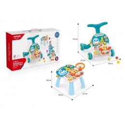 Chodzik, Pchacz, Stolik Edukacyjny 2w1 Koszykówka Niebieski 