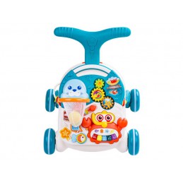 Chodzik, Pchacz, Stolik Edukacyjny 2w1 Koszykówka Niebieski 