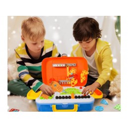 Kreatywna Mozaika W Walizce 258 el. Układanka 3D, Klocki, Wkrętarka Zestaw Konstrukcyjny