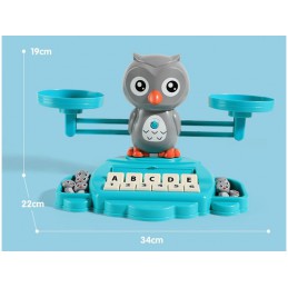 Gra Nauka Liczenia Oraz Angielskiego Fiszki - Równoważnia Waga Szalkowa Sówka Sowa - Owl Balance