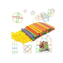 Słomki Konstrukcyjne, Klocki, Patyczki ok. 900 Sztuk Wiaderko