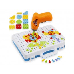Edukacyjna Układanka,Puzzle,Klocki Kreatywna Mozaika, Wkrętarka 151 El Zestaw Konstrukcyjny 