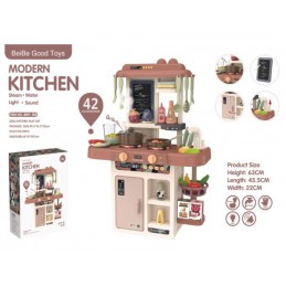 Multifunkcyjna Kuchnia Z Lodówką I Płytą Gazową, Beżowo-brązowa