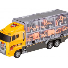 Ciężarówka, Transporter + Auta, Otwierana Laweta, Pojazdy Budowlane 7w1