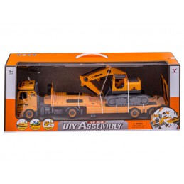 Ciężarówka, Koparka, Samochód, Laweta Do Rozkręcania, Transporter 79 Elementów Auto Do Skręcania