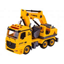 Ciężarówka 3w1, Samochód Ciężarowy Do Rozkręcania, Betoniarka, Koparka, Dźwig Z Hakiem