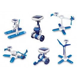 Roboty solarne 6w1 - Solar Kit - wiatrak, helikopter, auto, robot