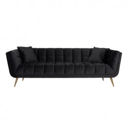RICHMOND sofa HUXLEY ANTRACIET - welur, szczotkowane złoto