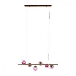 RICHMOND lampa wisząca BENTE różowa - szczotkowane złoto
