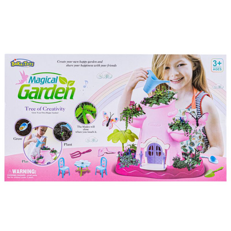 RÓŻOWY Zestaw Małego Ogrodnika UPRAWA Nawilżacz do roślin, Domek Dla Lalek, Doniczka Na Rośliny