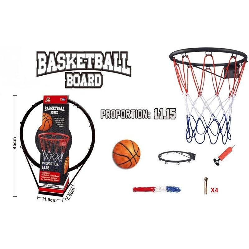 Zestaw Do Gry W Koszykówkę, Kosz, Obręcz Do Koszykówki + Piłka