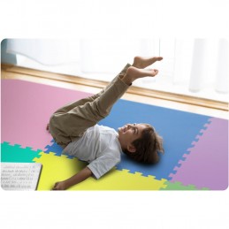 Mata piankowa puzzle 180x180cm 9 szt. wielokolorowa 