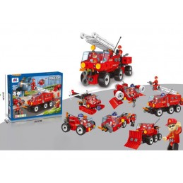 Klocki Konstrukcyjne STRAŻ POŻARNA 159 El. Pojazdy Ratunkowe, Ciężarówka, Helikopter, Auto Do Rozkręcania I Skręcania 7w1
