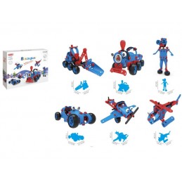 Klocki Elastyczne, Konstrukcyjne 143 El. Ciuchcia, Samolot, Helikopter, Auto Do Rozkręcania I Skręcania 6w1