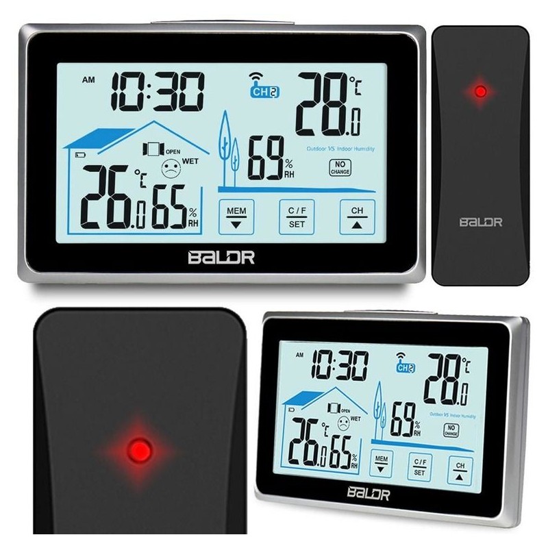 Stacja pogodowa z wyświetlaczem BD-910 czarna